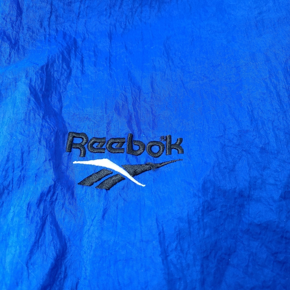 Reebok Blue Black White Windbreaker Jacket - Picture 11 of 13